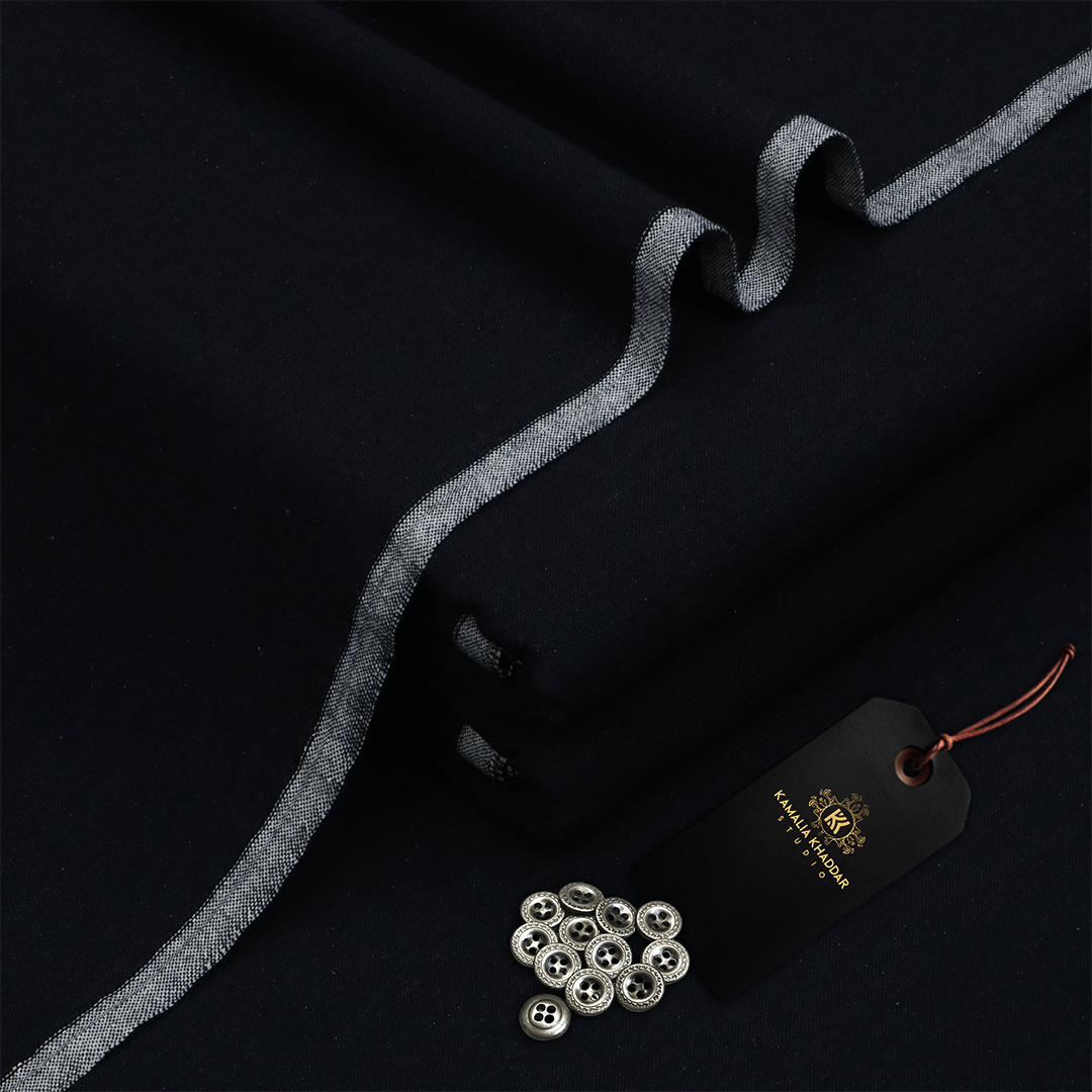 Black-Smores.png Premium Goli Winter Khaddar | Midnight Black - Image 1