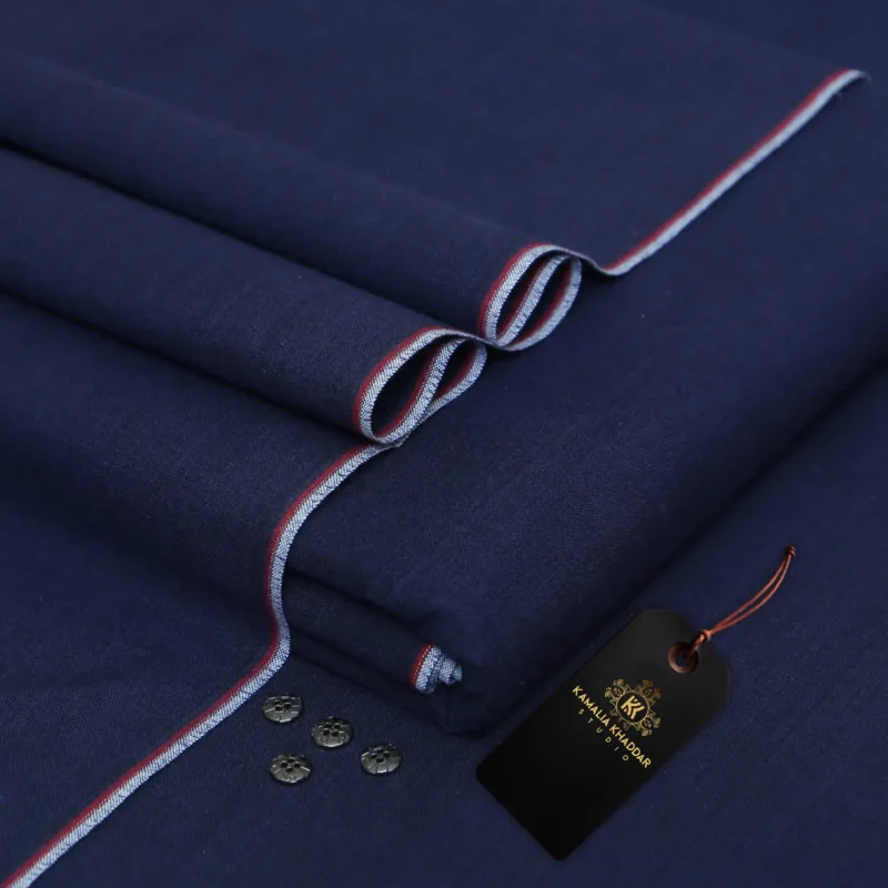 Premium Royal Handmade Winter Khaddar Deep Ocean fabric for men