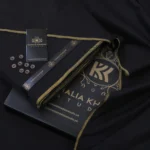 Premium Royal Handmade Winter Khaddar | Satin Deep Black